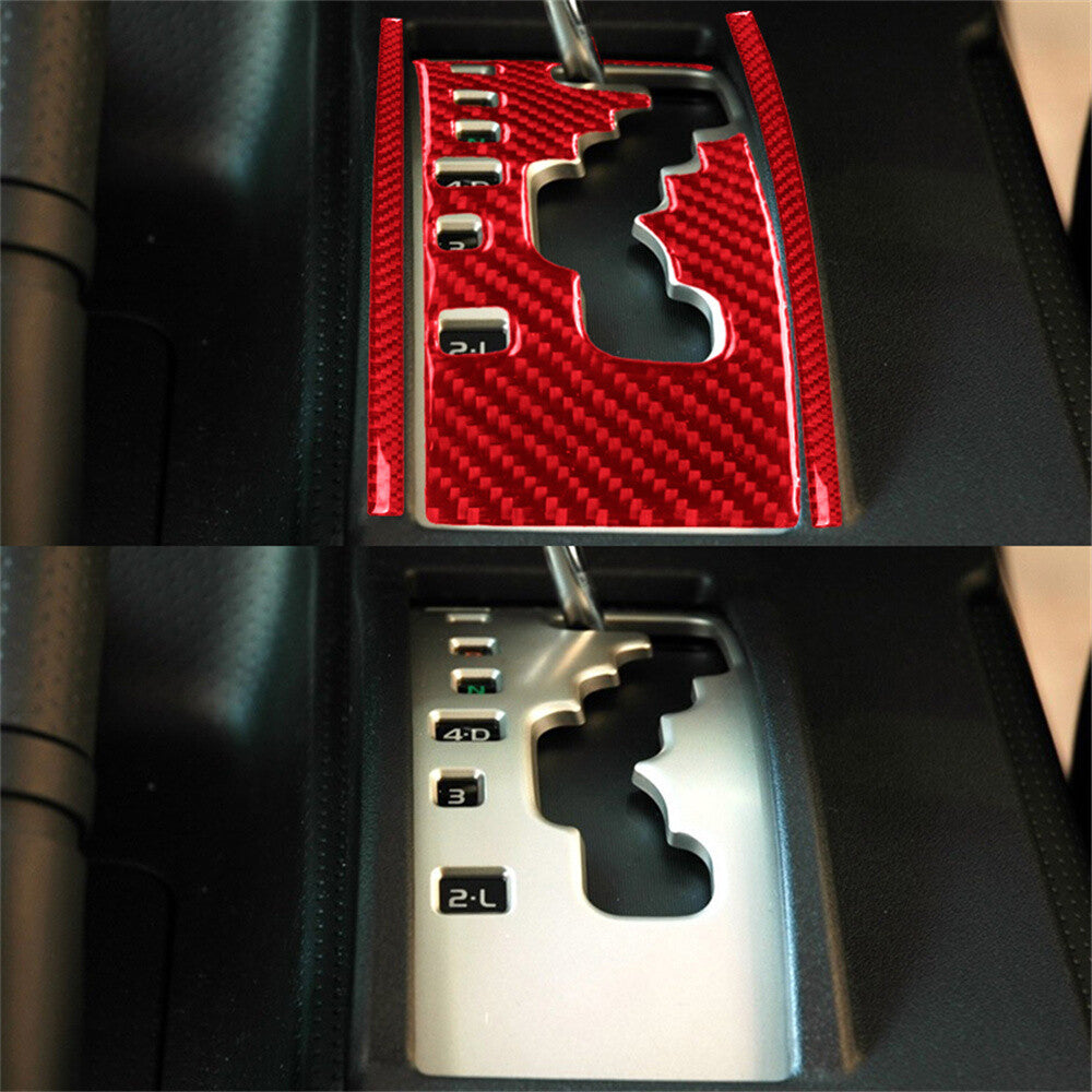 Red Carbon Fiber Automatic Console Gear Shift Trim For Toyot@ FJ Cruiser 2007-21