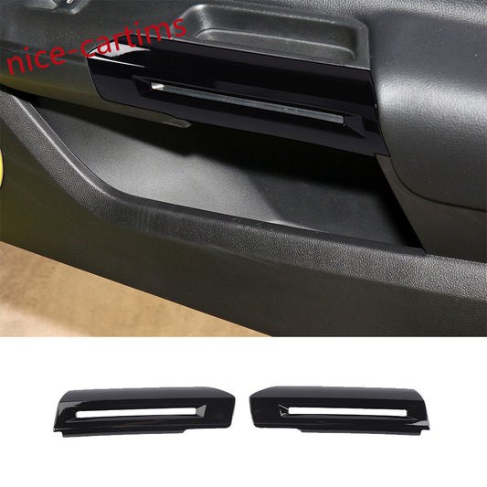 for Ford for Mustang 2015-2023 Interior Door Armrest Handle Panel Cover ABS Black¡Á2