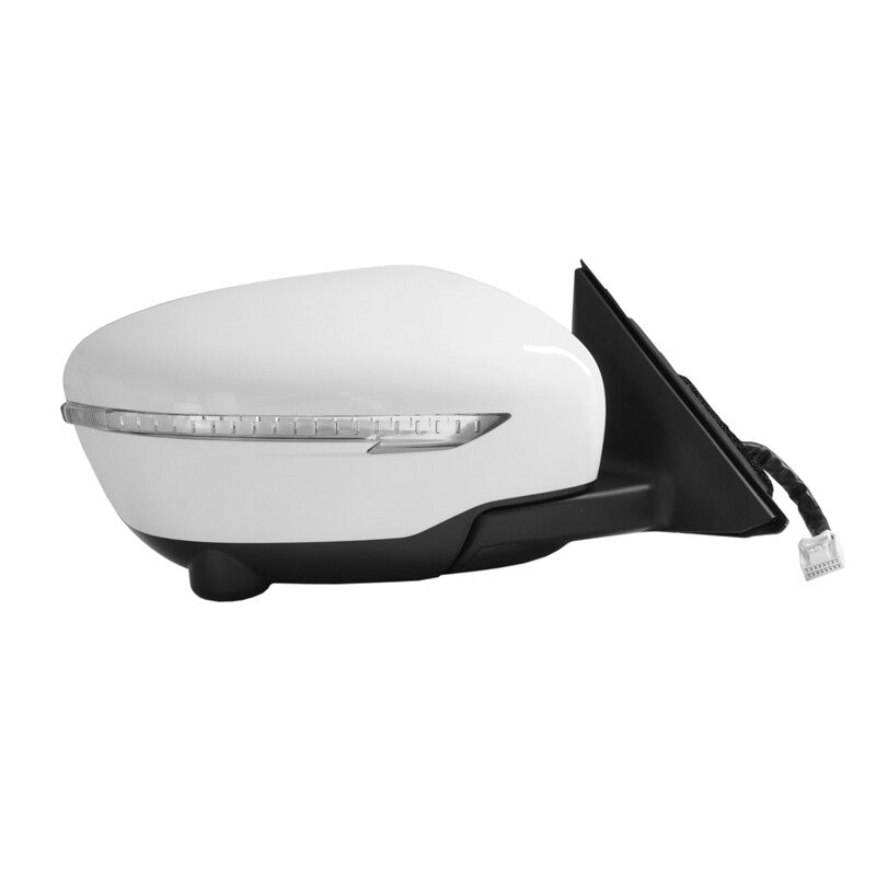 Right white rearview mirror assembly, 13 pins, suitable for 2014-2019 for NISSAN ROGUE