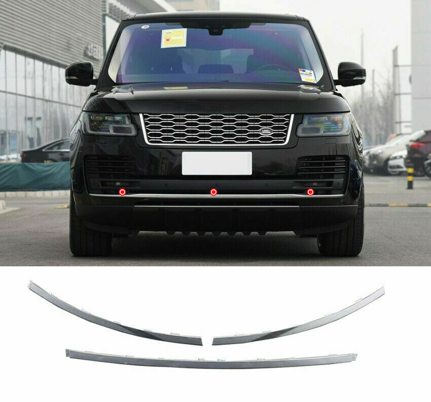Silver Front Grille Bumper Body Molding Trim for Range Rover HSE Vogue 2018-2021