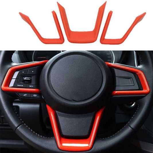 for Subaru Outback 2021-2023 Bright Orange Steering Wheel Switch Cover Trim 3PCS