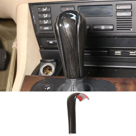 for BMW 5 Series 2004-07 ABS Black Wood Grain Gear Shift Knob Shifter Lever Trim
