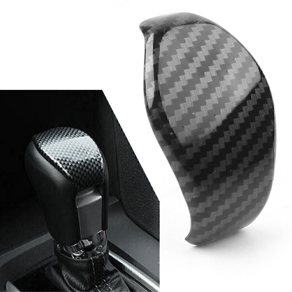 for Honda for Civic 2016-2020 2017 Carbon Fiber Console Gear Shift Knob Cover Trim
