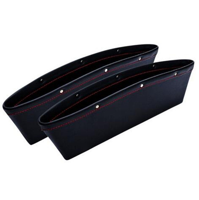 2x Car for Seat Gap PU Leather Catch Catcher Box Caddy Slit Pocket Storage Organizer