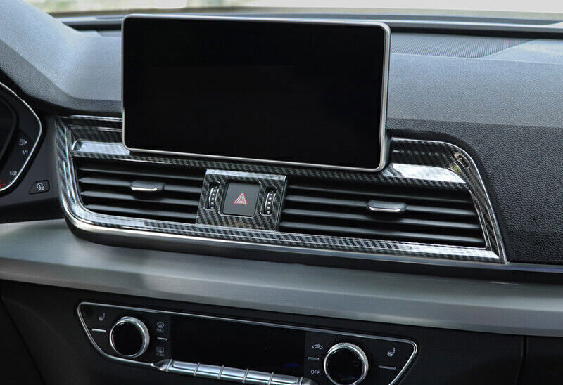 Fit for Audi Q5 2018-24 Carbon Fiber Look Central Console Air Outlet Cover Trim