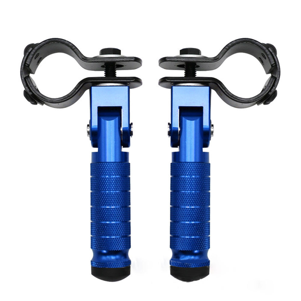 2x Blue Motorcycle Folding Rear Footpeg Kit Footrests Foot Peg Pedals 30mm-32mm
