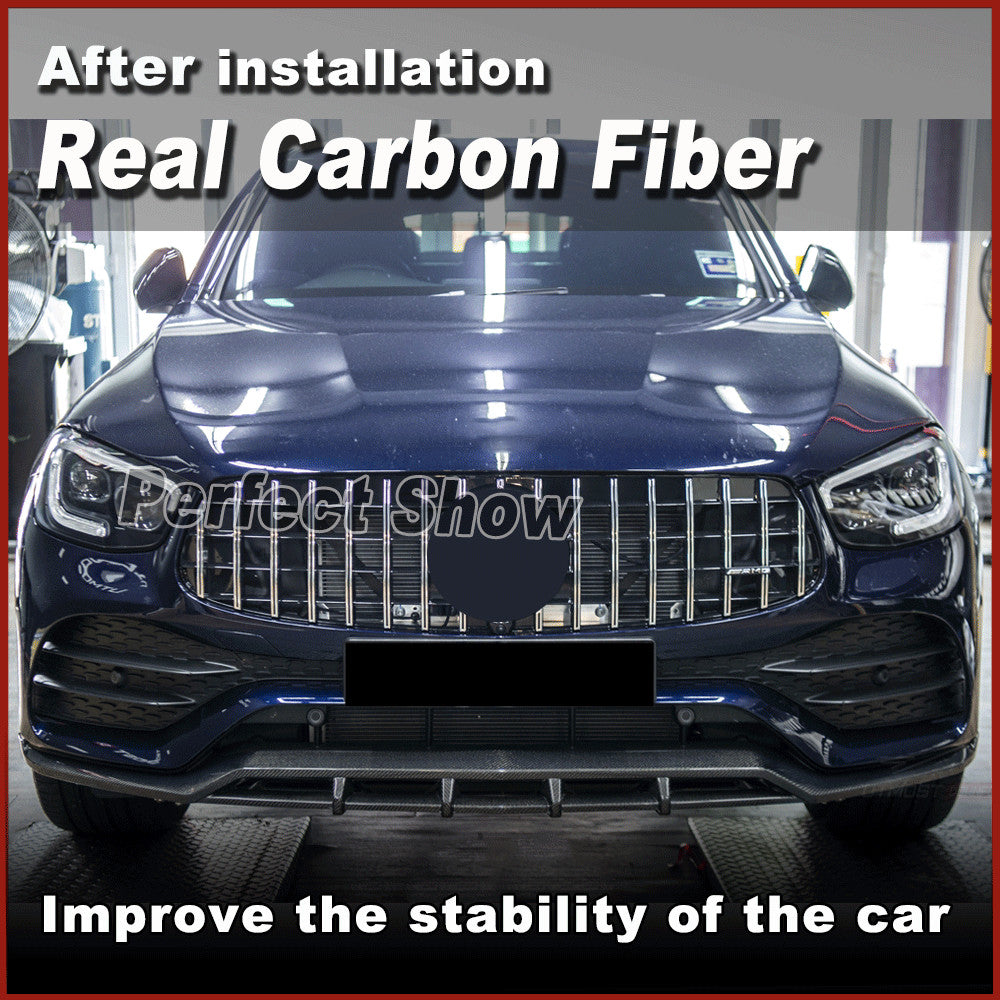Fit for Benz X253 GLC300 GLC350 20-21 Carbon Fiber Front Bumper Lip Chin Spoiler