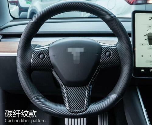 for Tesla Model 3 2017-2022 Carbon Fiber Inner Steering Wheel Frame Cover Trim