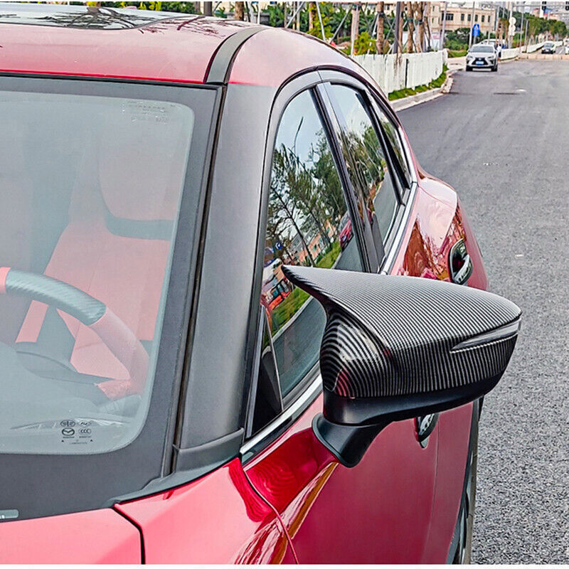 for Mazda CX-5 CX5 2016 Carbon Fiber OX Horn Rear View Mirror Cap Cover Trim 2X