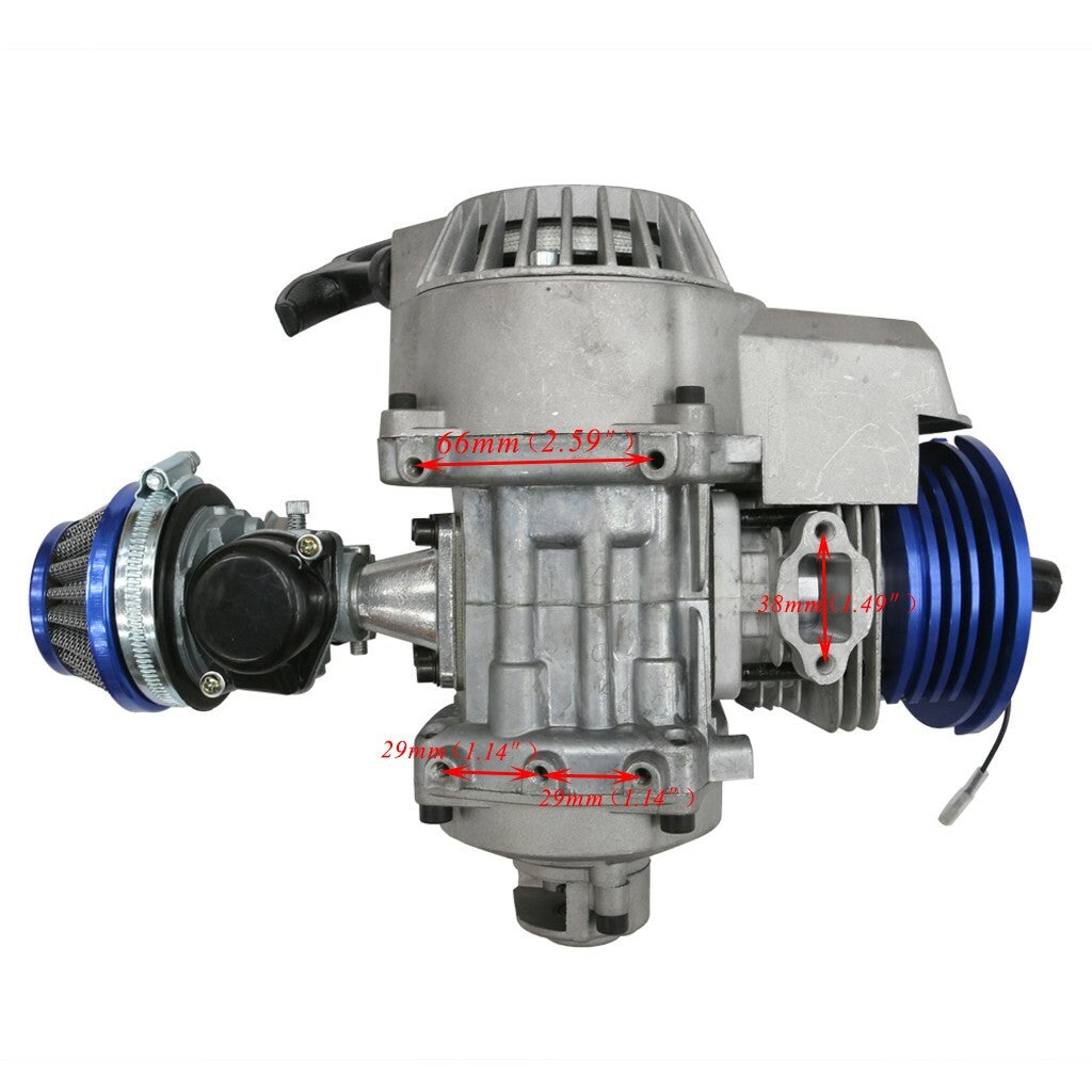Racing 2 Stroke 49cc 50cc Engine Motor + Fuel Tank Scooter Pocket Dirt for Mini Bike