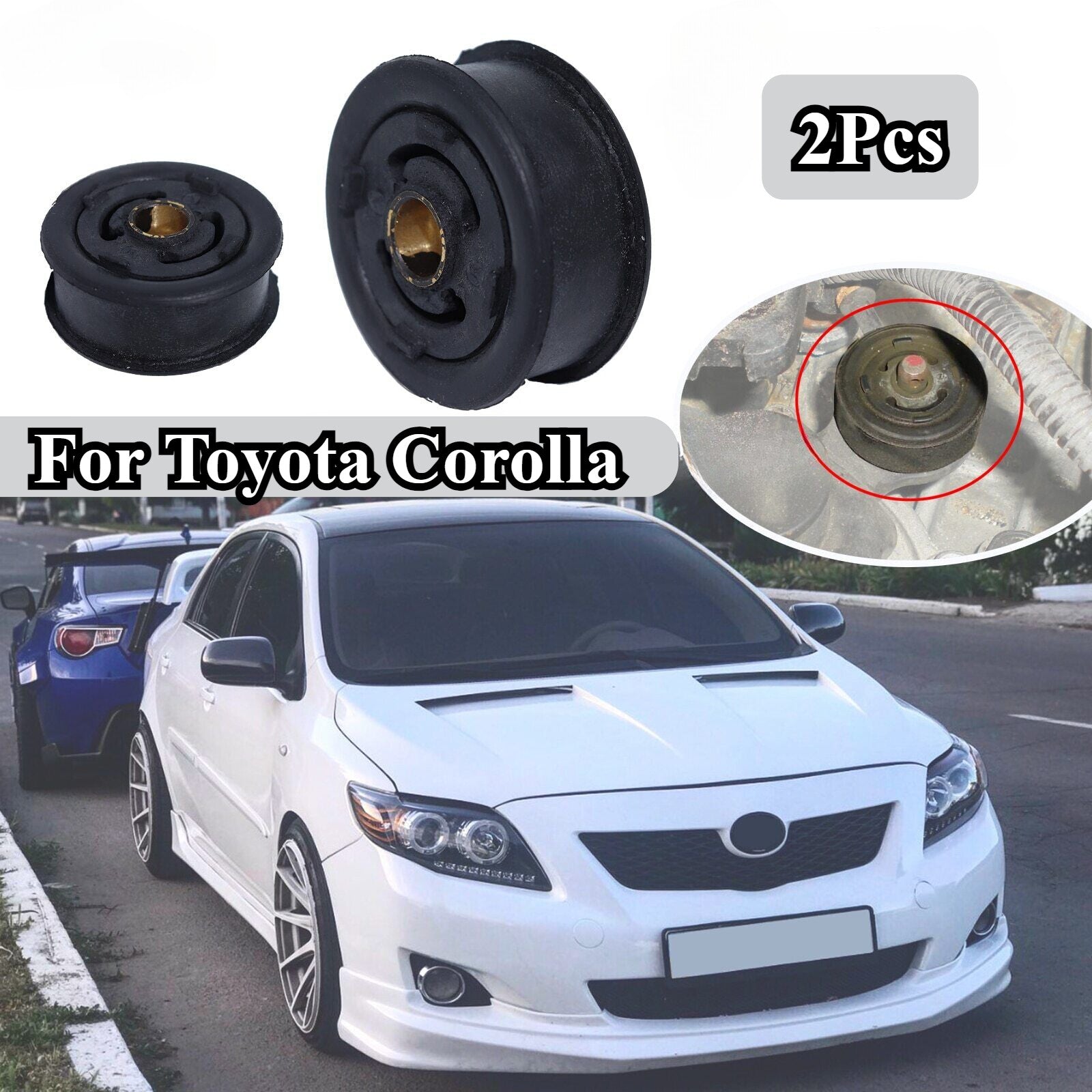 2Pc for Toyota for Corolla Gearbox Shifter Lever Cables Linkage Rod Joint Repair Kit