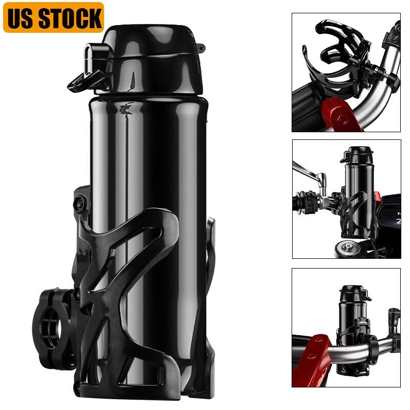 US Adjustable Motorcycle Handlebar Drink Cup Holder Mount Water Bottle Bicycle