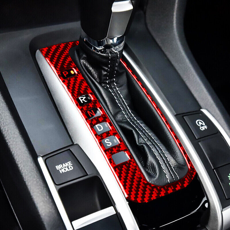 Real Carbon Fiber Car Gear Shift Panel Cover Trim for Honda for Civic 10th 2016-2019
