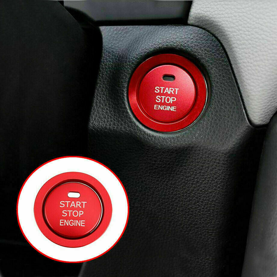 2P Red Engine Start Stop Push Button Cover Alloy for Toyota Highlander 2020-2024