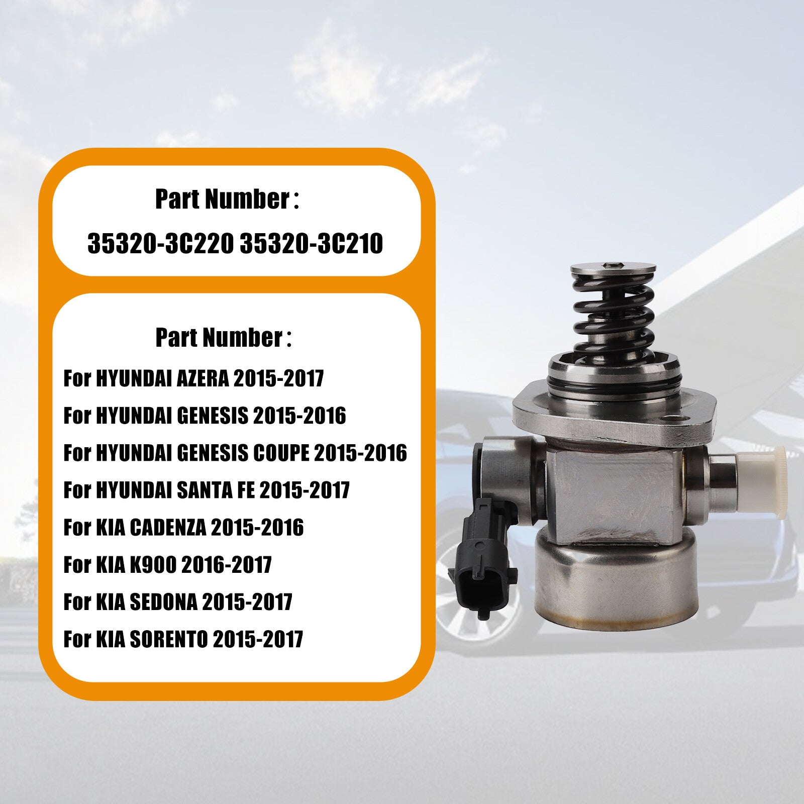 High-pressure pump 35320-3C220 suitable for HYUNDAI AZERA and for Kia Sorento 3.3L and 3.8L engines (2014-2019).