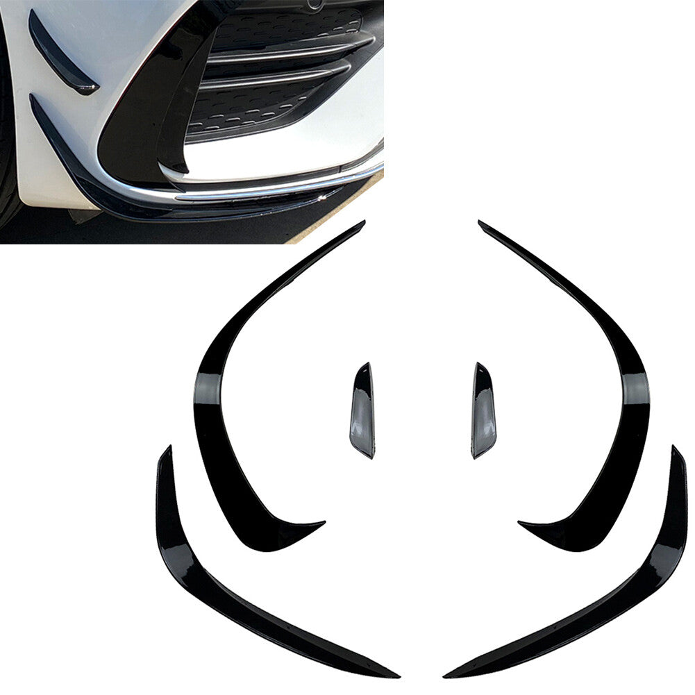 6x Front Bumper Lip Splitter Spoiler for Mercedes-Benz C-Class W206 Glossy Black