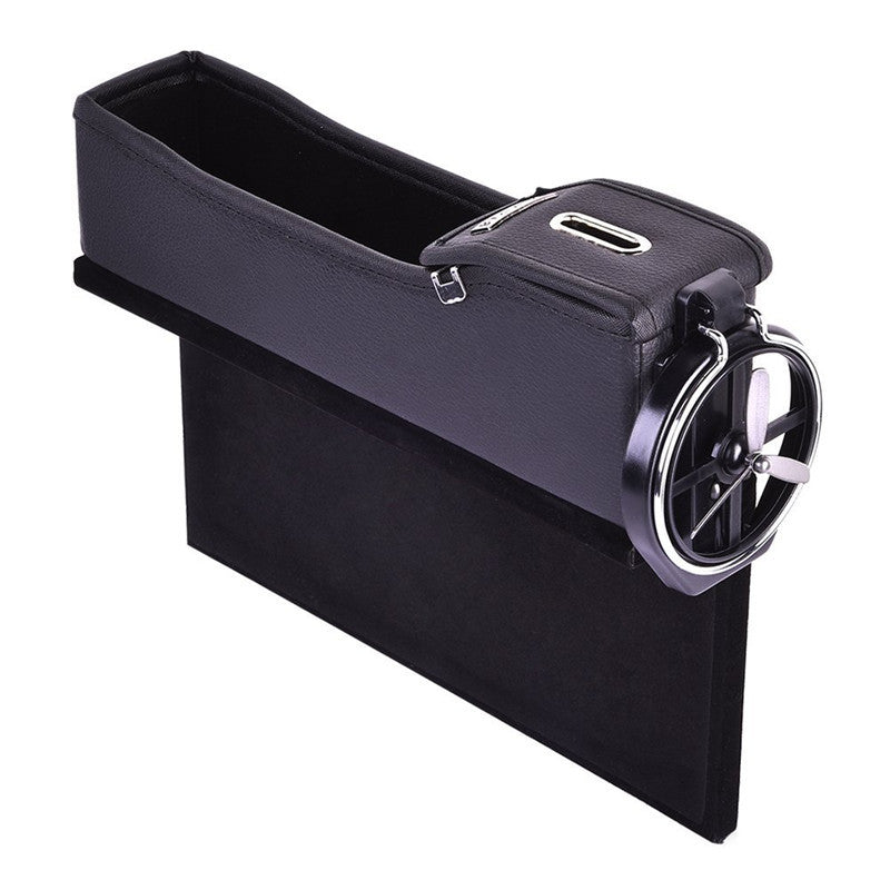 1Pc Car Side Pocket With Cup Hoder Right for Seat Catcher Organizer Storage Coin Box
