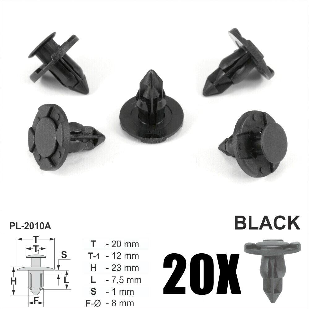 20X Bumper Shield Protector Push Rivet Clips Fasteners Fit for Nissan MR328954
