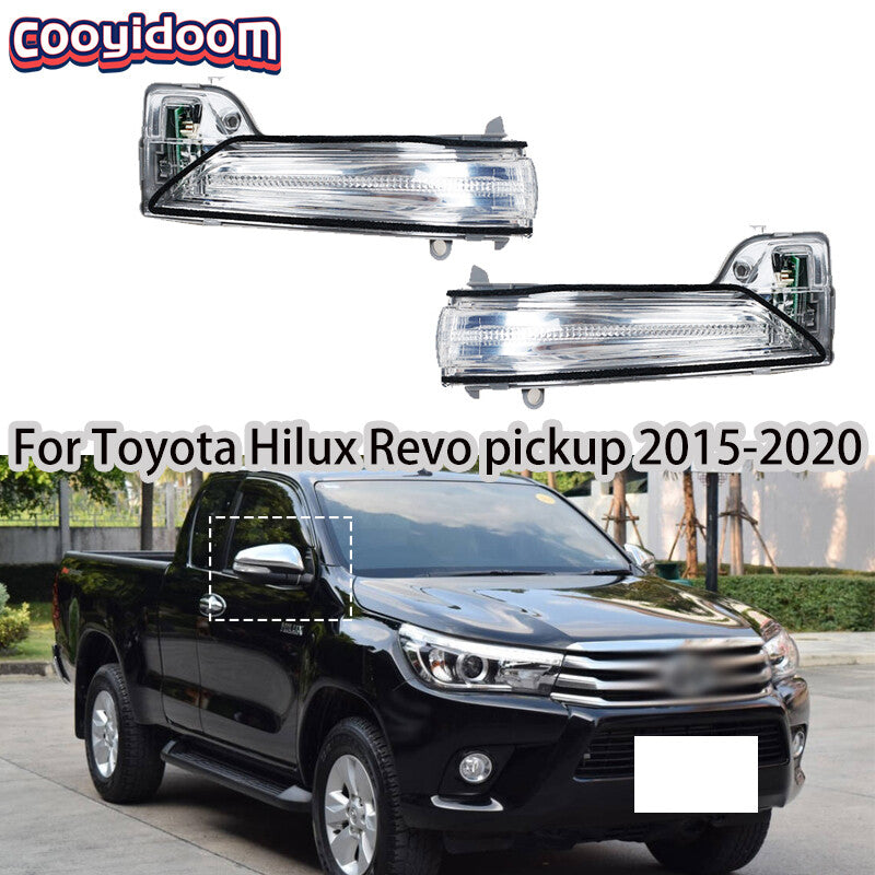 Pair Rearview LED Mirror Turn Signal Lamp for Toyota Hilux Revo pickup 2015-2020