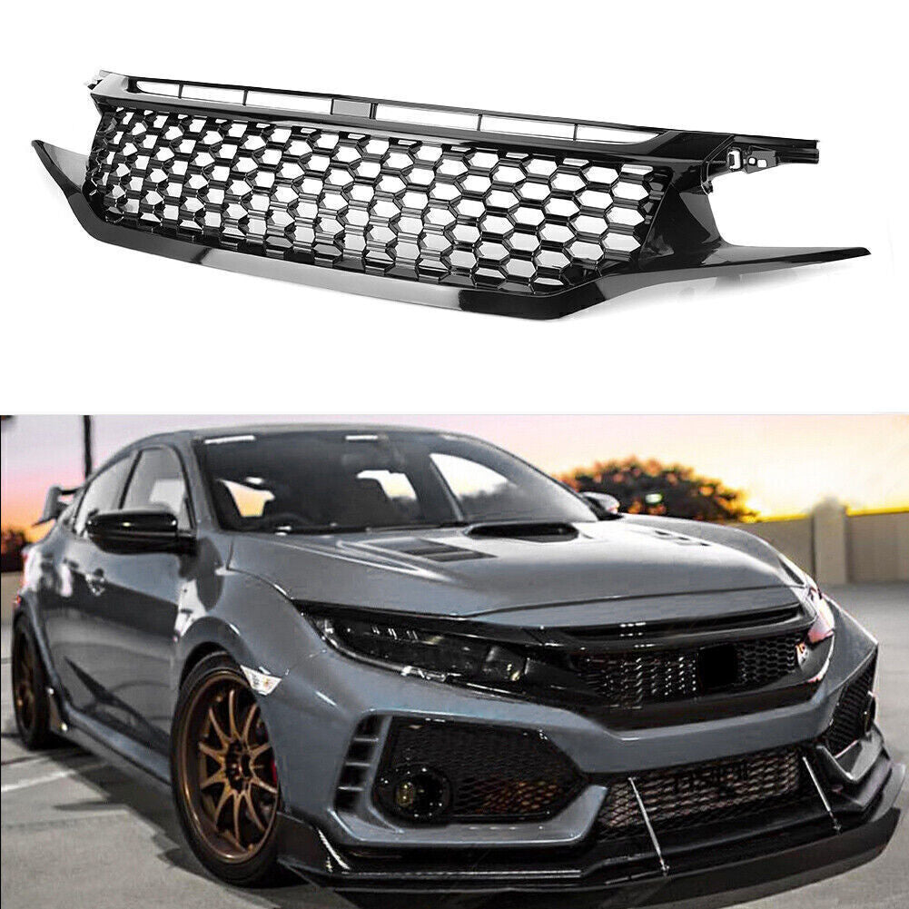 Front Upper Headlight Grill Eyebrow Guard Protection for Honda for Civic 2016-18