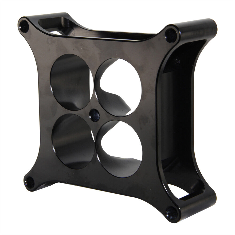 2 inch T6 Aluminum 4150 CNC Machined Carburetor Spacer Square Bore 4 Port Black