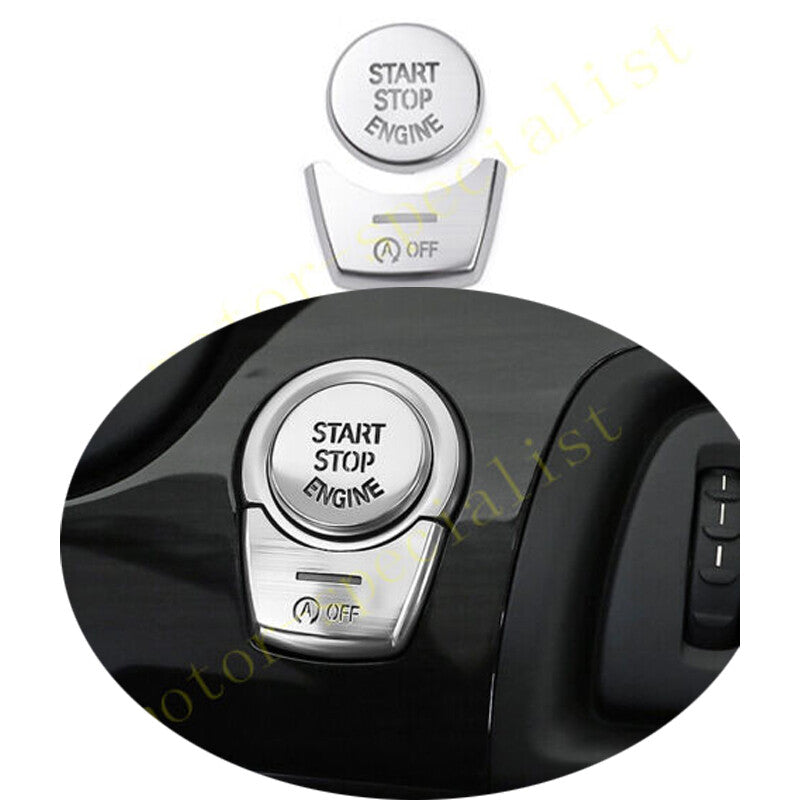 Silver 2PCS Engine Start Stop Button Cover for BMW 7 Series G11 G12 2016-2022 2x