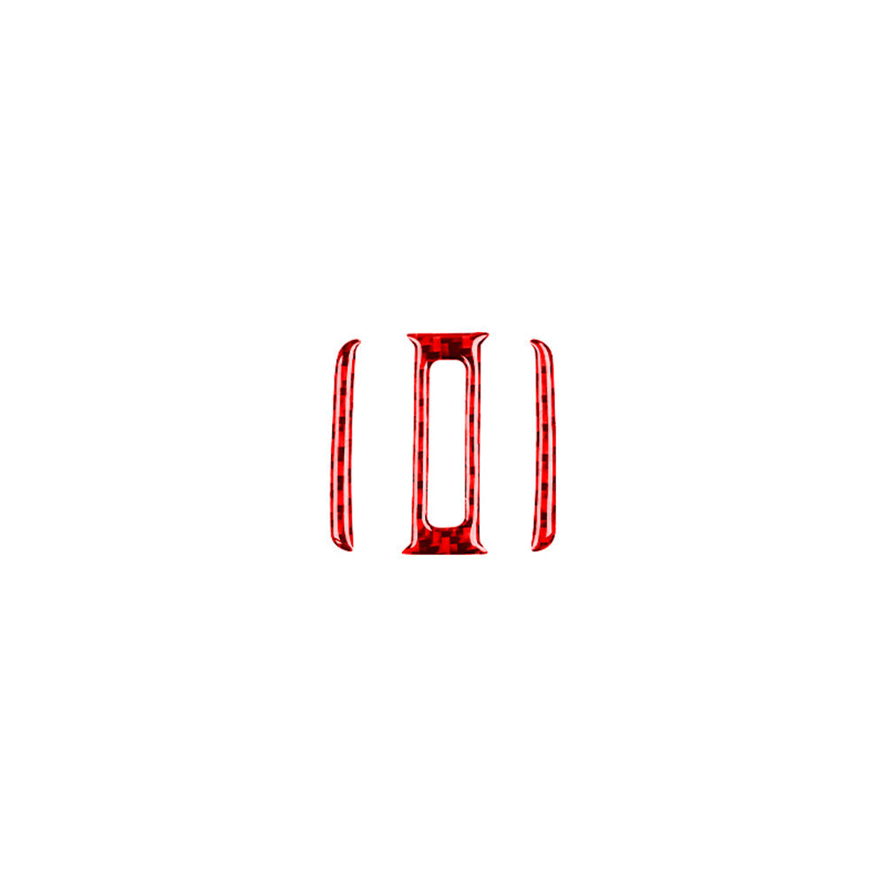 3X Red Carbon Fiber Rear Air Vent Outlet Cover Trim for Nissan Rogue 2014-2016