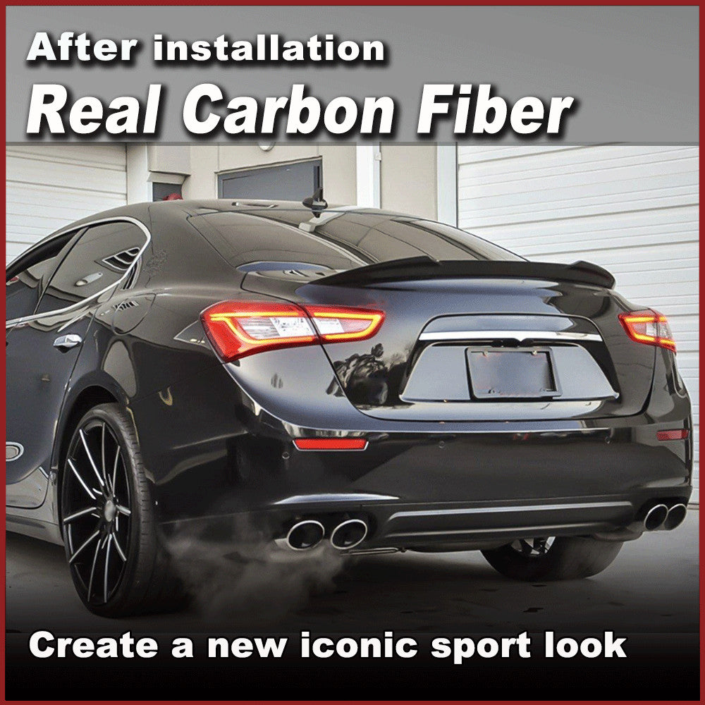 Fit for Maserati Ghibli Sedan 2014-2024 REAL Carbon Rear Trunk Spoiler Wing Lip