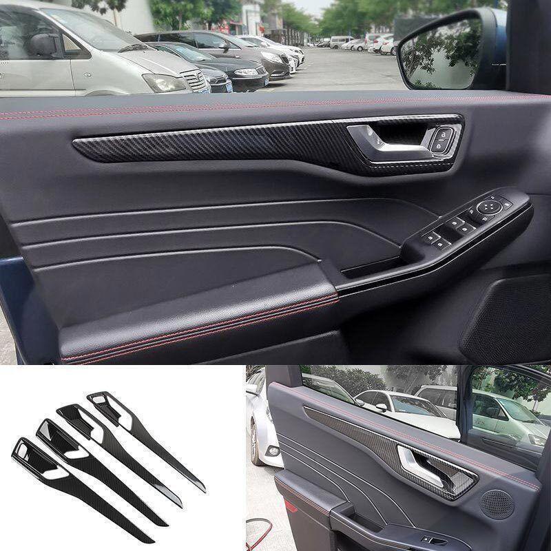 4P Panel Strip Trim Carbon Fiber Look Inner Door Trim for Ford Escape Kuga 20-22