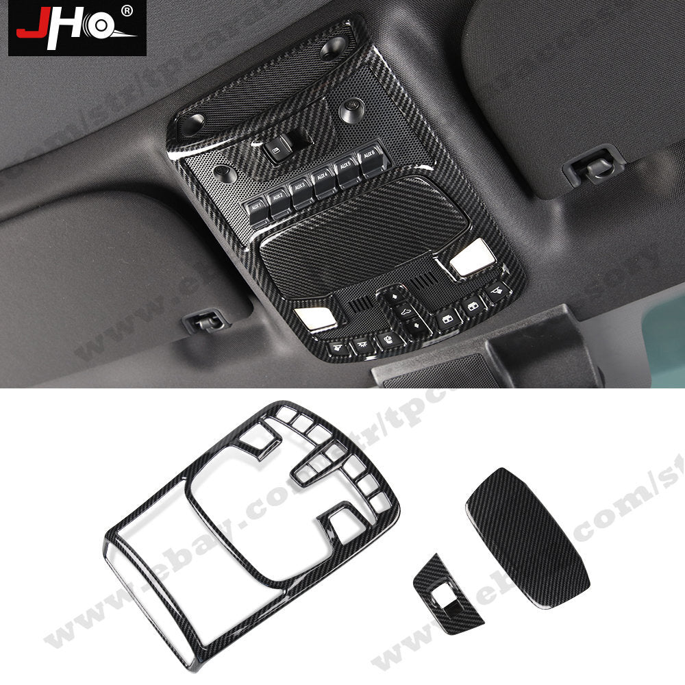 Carbon Fiber Interior Front Reading Light Frame Cover for Ford F150 2015-2019