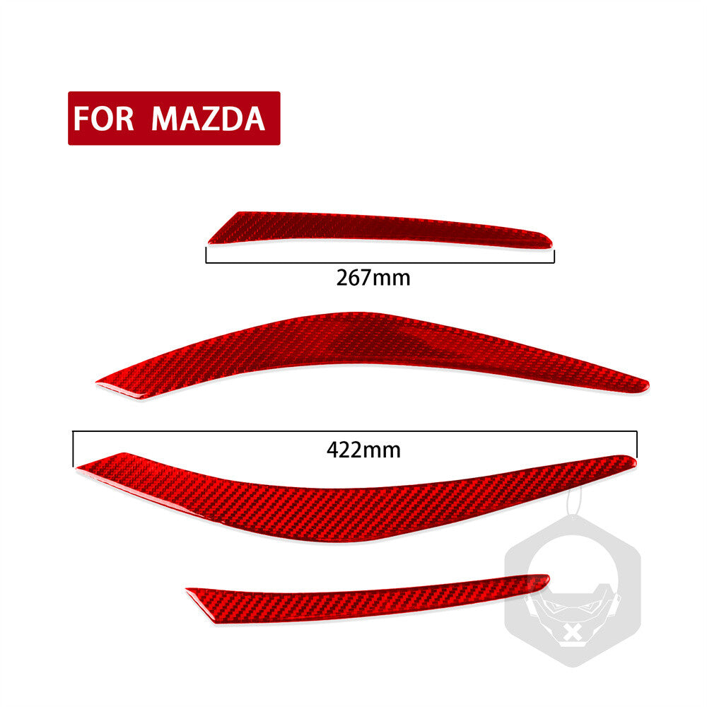 Red Carbon Fiber Rear Taillight Eyelids Eyebrow Cover for Mazda CX-5 CX5 2012-17