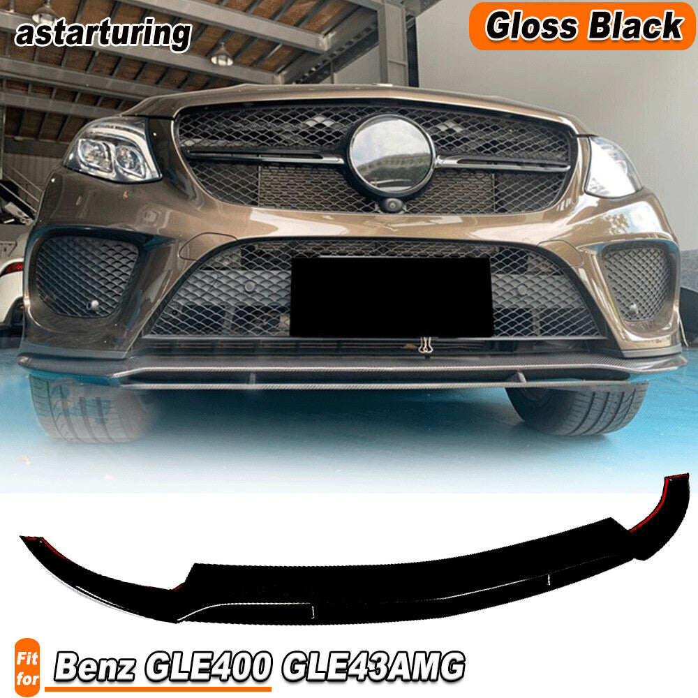 for Mercedes C292 GLE350 GLE43 2015-19 Gloss Black Front Bumper Lip Spoiler