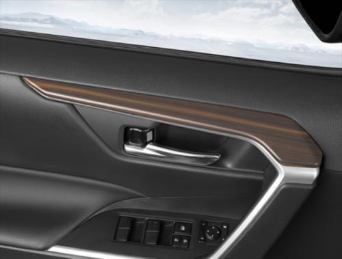 for Toyota RAV4 2019-24 Wood Grain Inner Door Armrest Panel Trim Cover Strip 4P