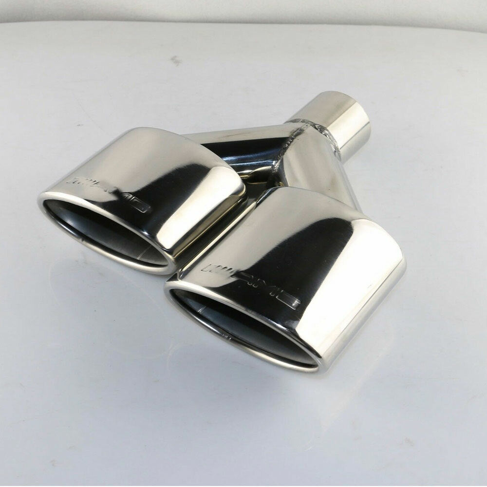 Left For AMG for Benz Dual Universal Exhaust Stainless Steel Oval Exhaust Tips