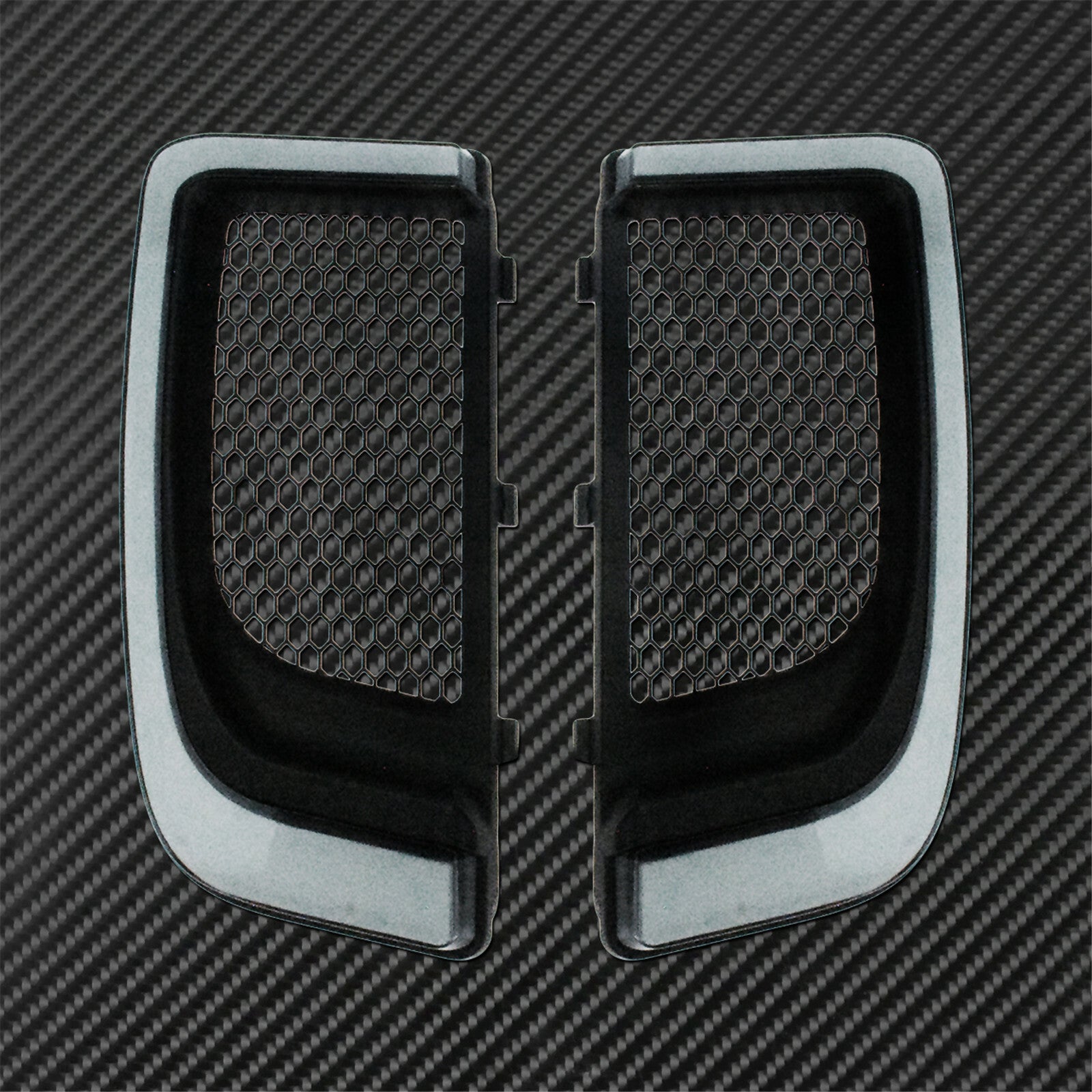 LED Fairing Lower Grills Light + Solid Plates Radiator Grills Set Fit for Harley