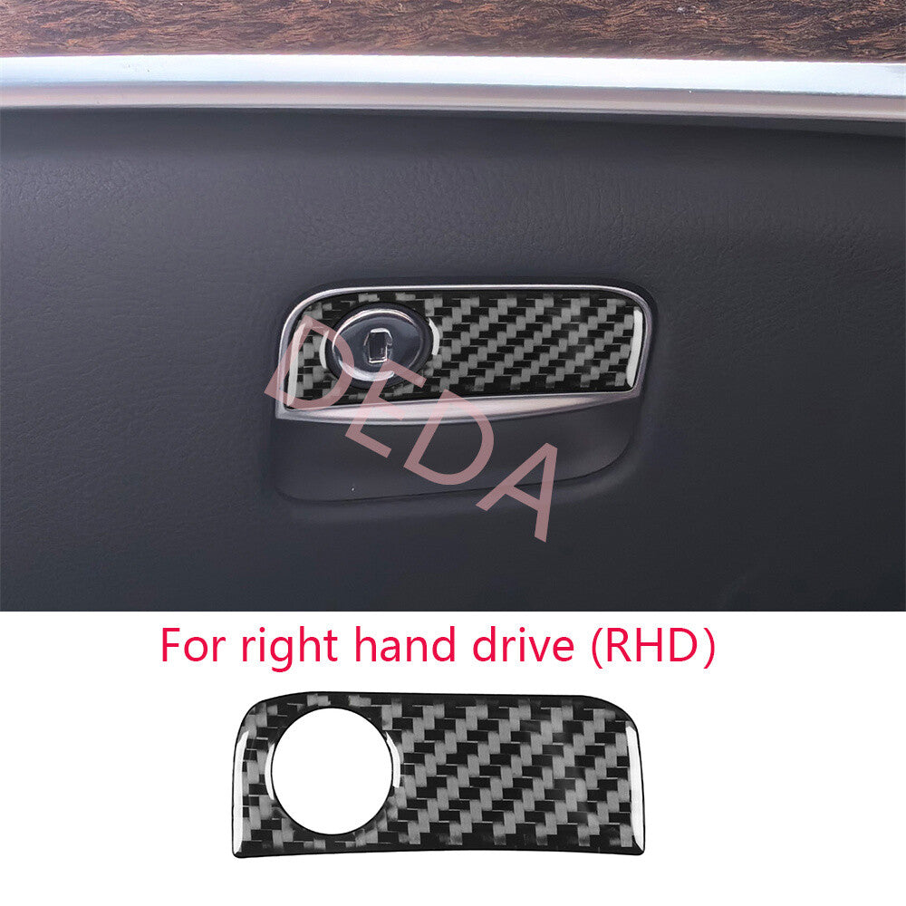 for Benz S Class W222 13-20RHD Copilot Glove Box Handle Switch Trim Carbon Fiber