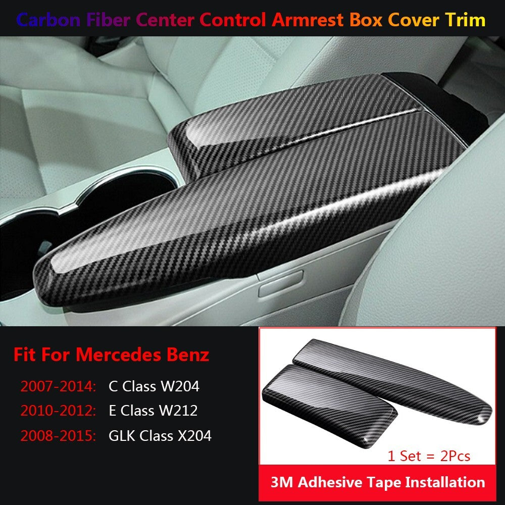 Carbon Fiber for Mercedes-Benz GLK W204 W212 X204 Console Armrest Box Cover Trim