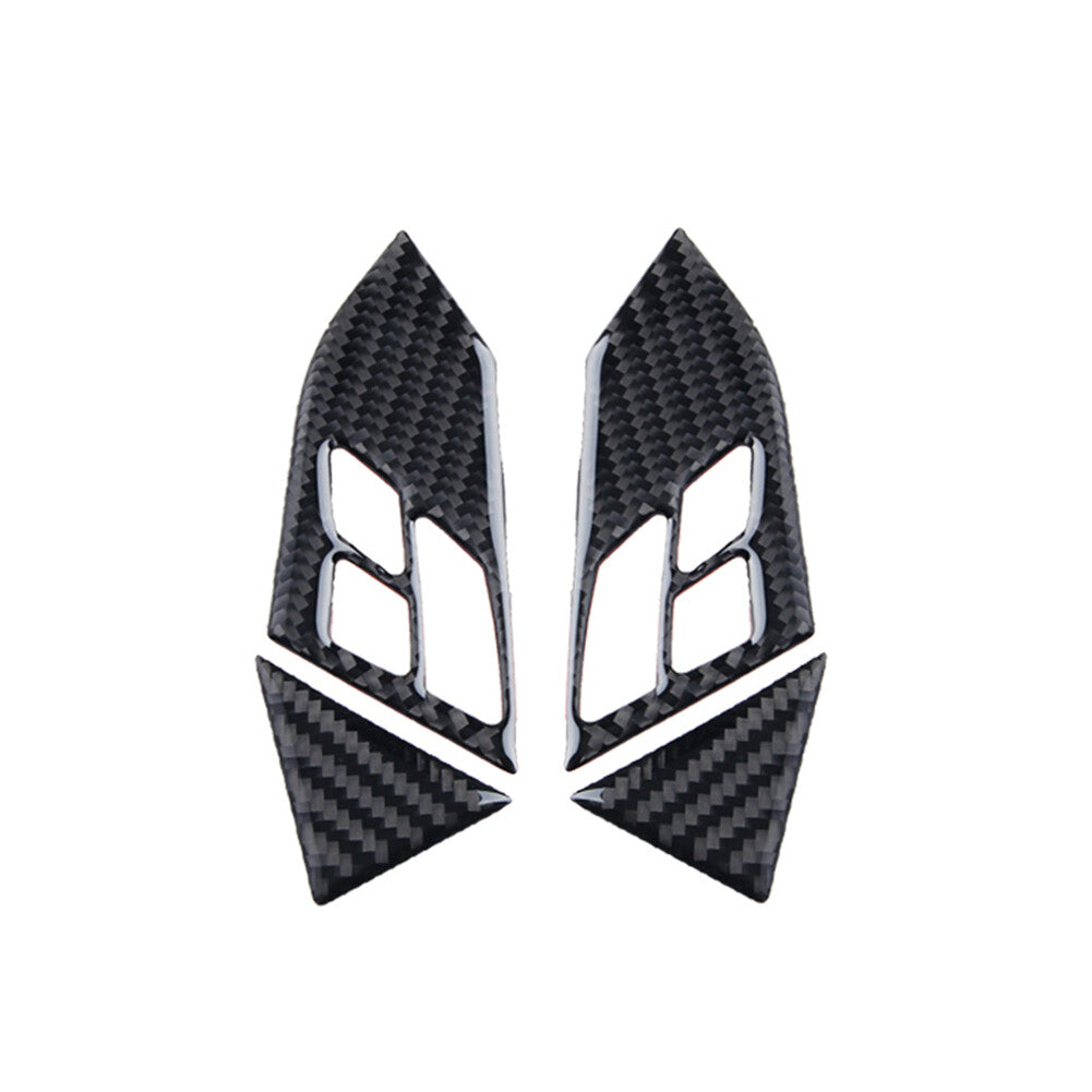 4 x carbon fiber steering wheel button trim for BMW 5 Series E60 2005-2011