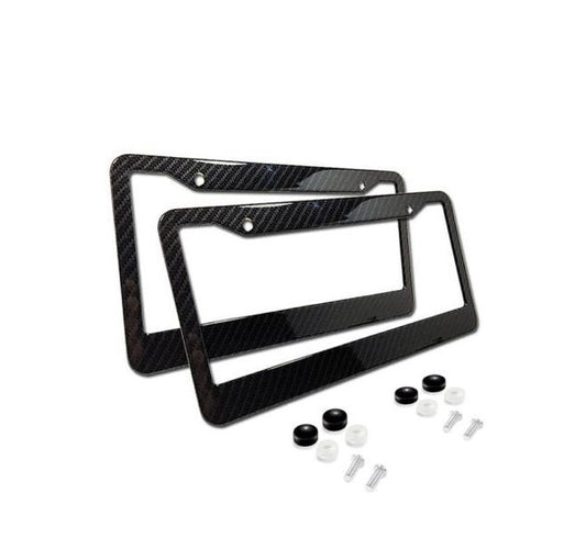 Suitable for Toyota license plate frame cover caps and trunk black carbon fiber