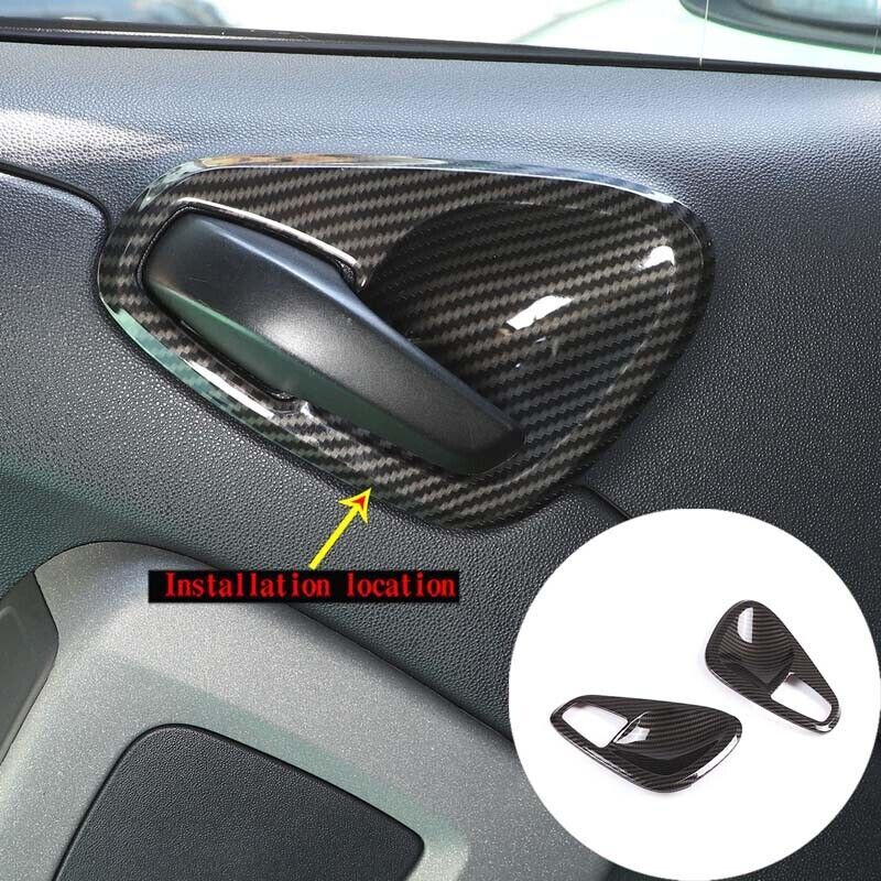 Carbon Look Interior Door Handle Bezel Frame Fits for Smart Fortwo 451 2010-2014