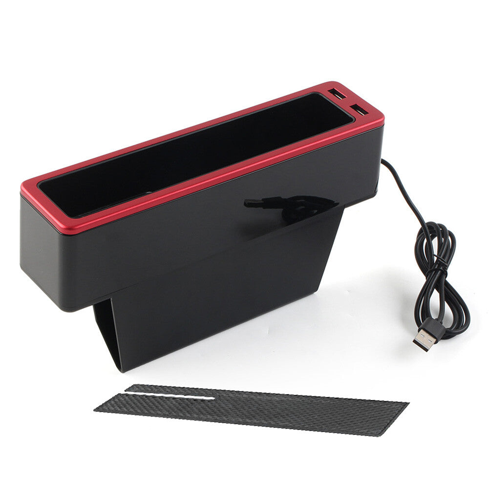 for Seat Organizer Crevice Storage Box Gap Slit Filler Wallet Phone Holder Right Red
