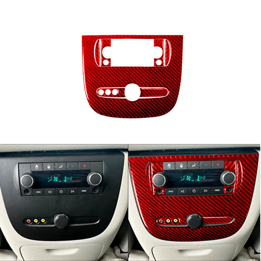 7X Red Carbon Fiber Rear Console Trim For Silverado/tahoe/ for sierra 2007-2014 TypeA