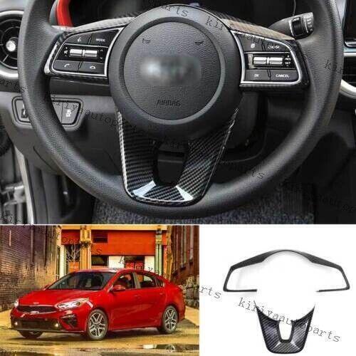 Carbon Fiber Steering Wheel Strip Cover Trim 2pcs for Kia Forte K3 GT 2019-2023