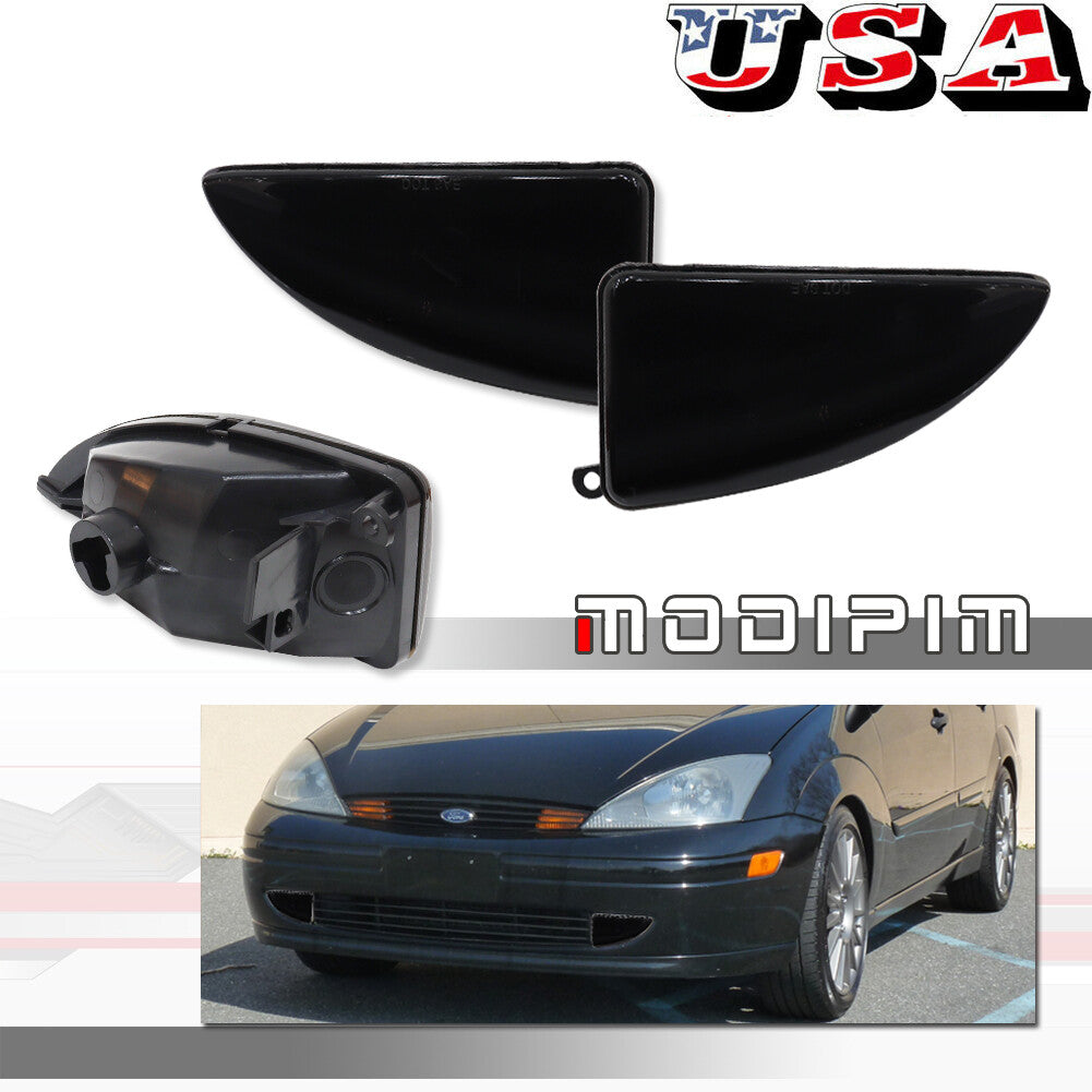 Smoked front bumper side fog light covers (pair) 00-04 Focus