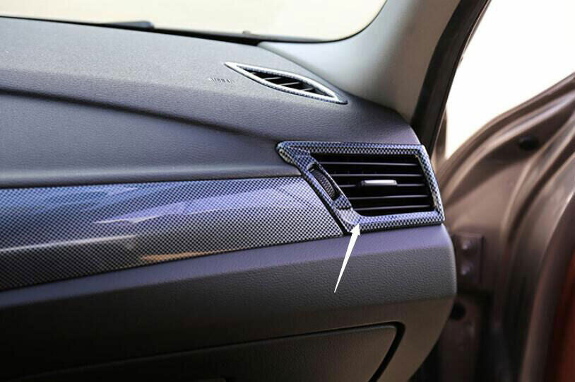 for BMW 2013-15 E84 X1 ABS Carbon Fiber Dashboard Upper Air Outlet Vent Trim 2P