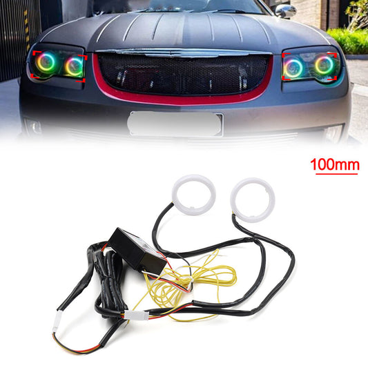 RGB Phone Control Angel Eye Light Halo Rings Headlight DRL Retrofit
