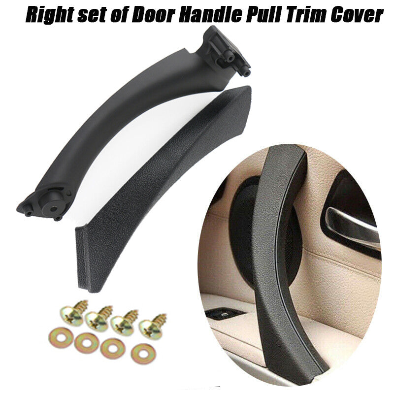 Suitable for BMW E90 328i, right-side black inner door + outer door panel handle pull tab cover.