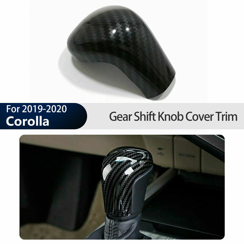For 2019 for Toyota for Corolla Hatchback Carbon Fiber Style Gear Shift Knob Cover Trim