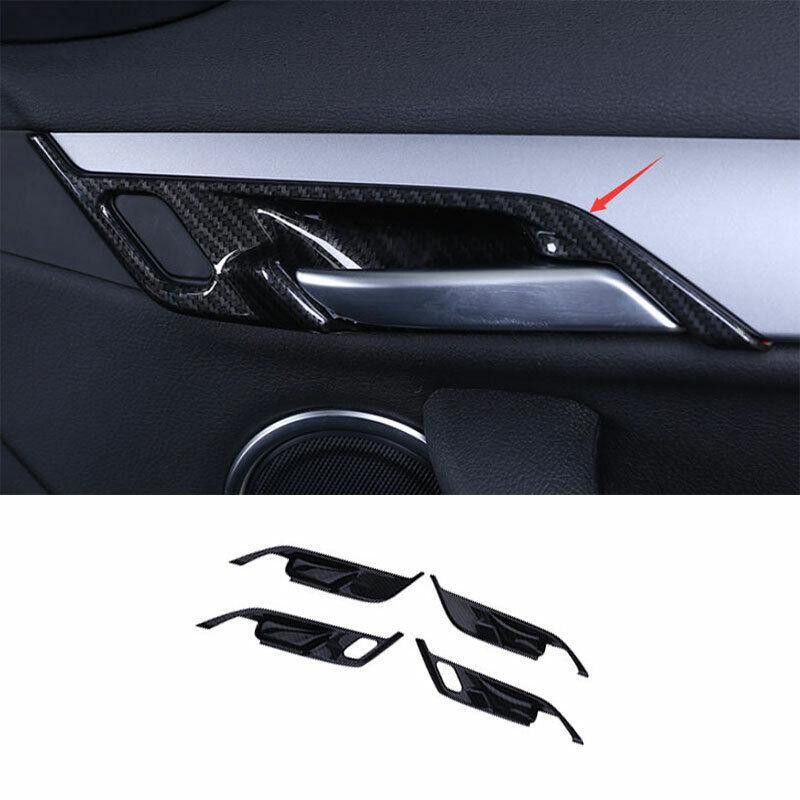 Fit for BMW X1 F48 2016-2021 ABS Carbon Fiber Inner Door Handle Cover Trim 4PCS