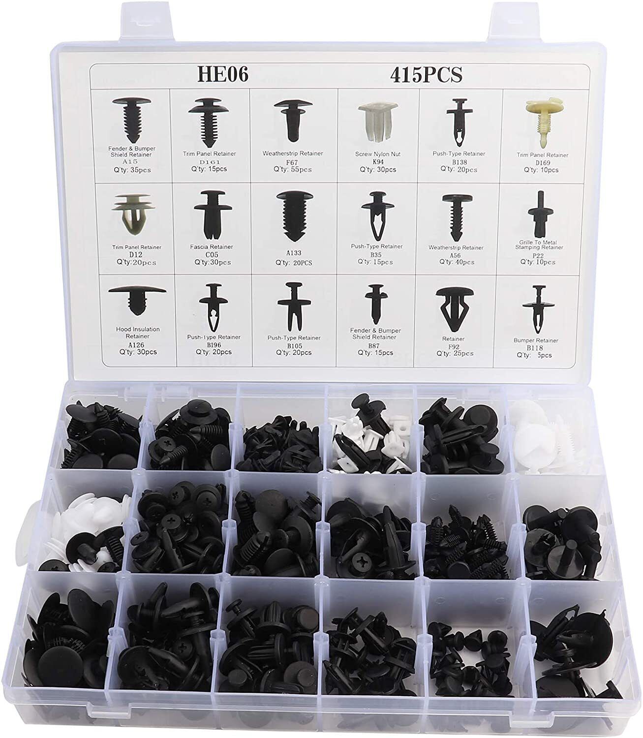 415X Car Plastic Push Pin Rivet Trim Clips Panel Fasteners Interior Fixing Tools